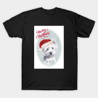 West Highland Terrier Merry Christmas Santa Dog T-Shirt